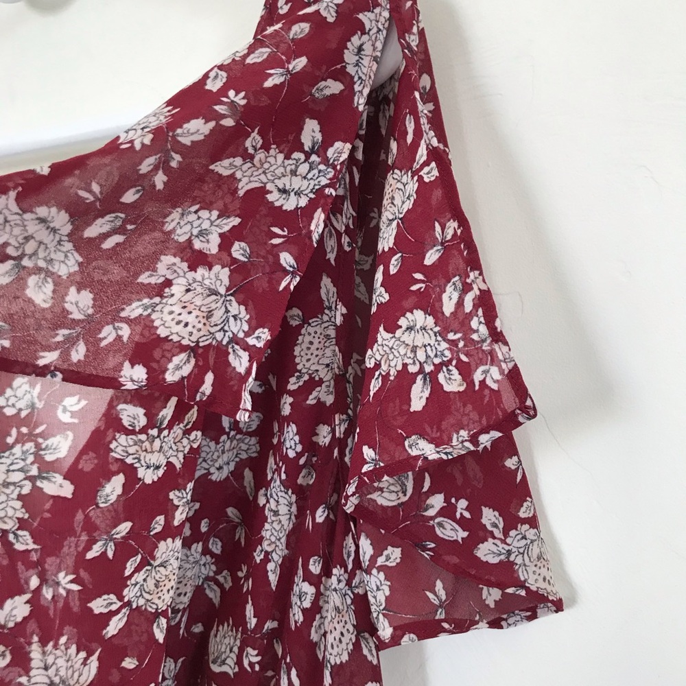 Forever 21 Maroon Floral Dress Plus Size - Picture 4 of 6